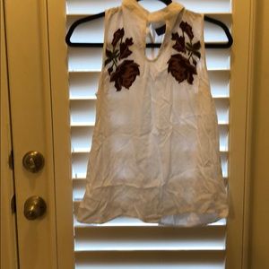 White high neck tank top